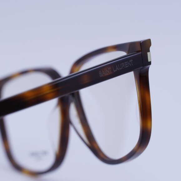 Saint Laurent SL599OPT 002 Eyeglasses Dark Havana 58mm Square Frame - Picture 8 of 11
